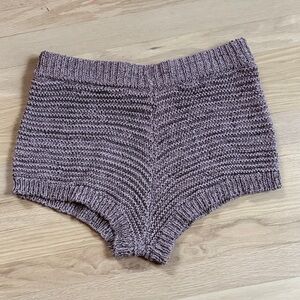 Zara High Waist Knit Shorts - Purple